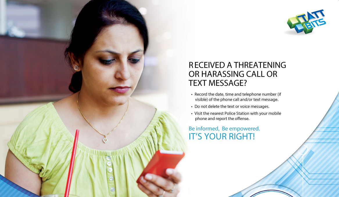 RECEIVED A THREATENING OR HARASSING CALL OR TEXT MESSAGE? - TATT